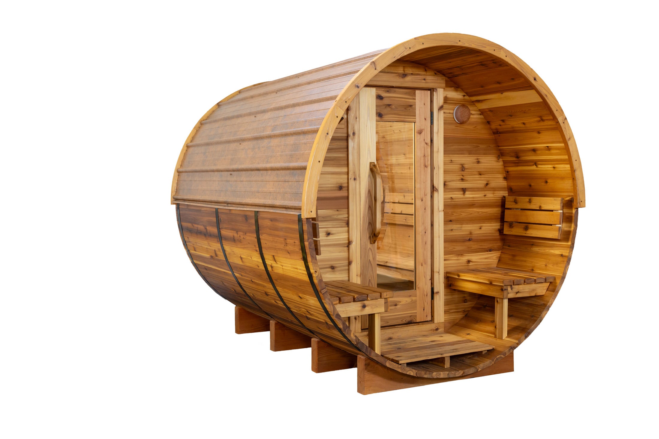 2-4 Person Barrel Sauna + Porch
