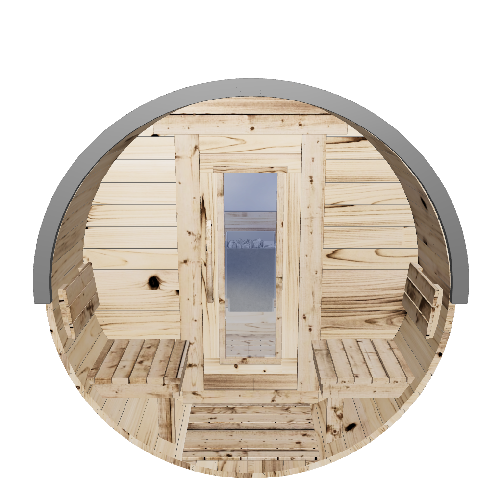cedar barrel sauna rendering
